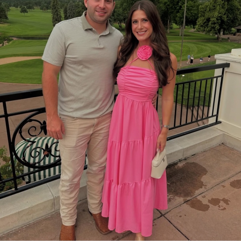 Pink Halter Maxi Dress